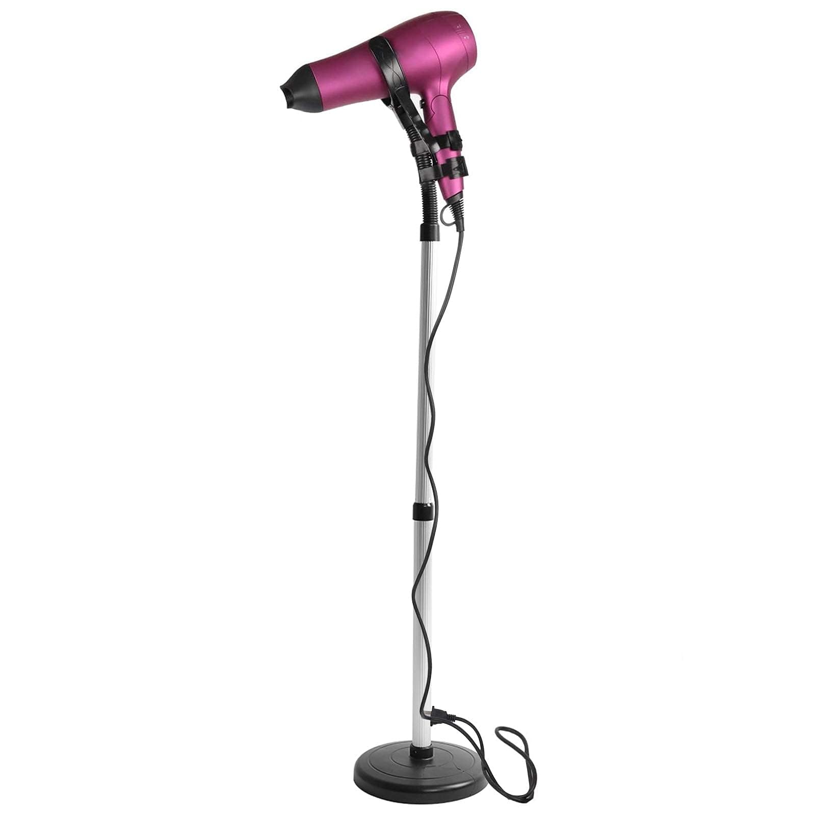 Hair Dryer Holder 360 Degree Rotatable Hands Hair Dryer Stand Aluminum Alloy With No Drill Hair Dryer Holder For Bathroom