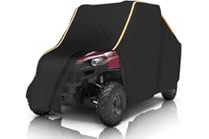 KEMIMOTO UTV Cover 124.4" x 58.3" x 70.9" with Reflective Strip, UTV Cover Water Resistant Compatible with Polaris Ranger RZR