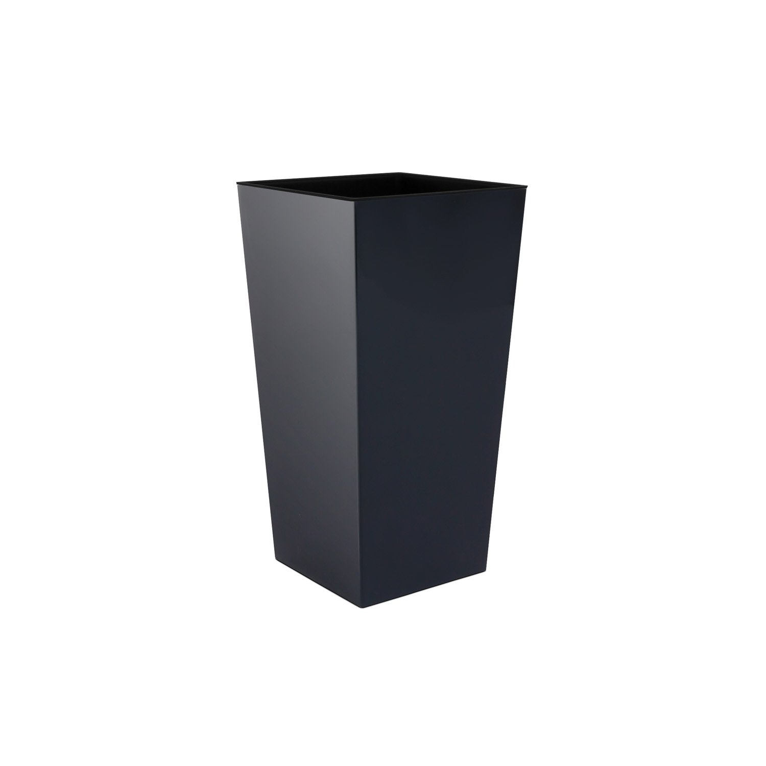 M size Anthracite URBI 37 cm tall plastic flower pot with internal liner, 7 colours