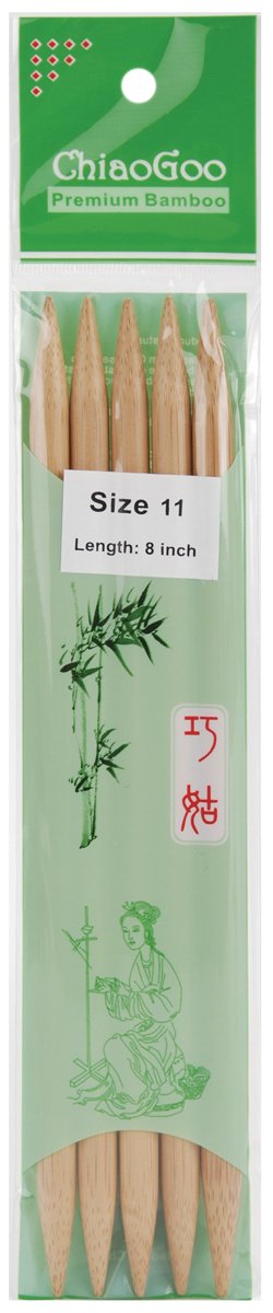 ChiaoGoo Double Point Knitting Needles 8-inch 5/Pkg-Size 11/8mm, Other, Multicoloured, 0.63 x 3.81 x 26.03 cm