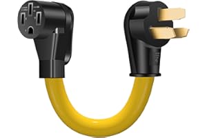 LAZMUMI NEMA 10-50P to 14-50R EV Charger Adapter Cord with 6-AWG Heavy Duty Adapter Cord for Tesla and Other EV Level 2 Charging,1.5 FT