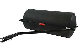 Brinly PRT-362SBH-A 390 lb. Tow Behind Poly Lawn Roller with Easy Turn Plug, 18 by 36", Flat Black