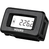 YOOREAL Digital AC/DC Hour Meter 5-277V,Waterproof Hour Meters | Works on Various of ZTR Riding Lawn Mower Tractor Generator Land Trimmer UTV Brush Cutter.