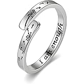 CYUKG I Am Enough Ring for Women Men Silver Adjustable Inspirational Encouragement Rings