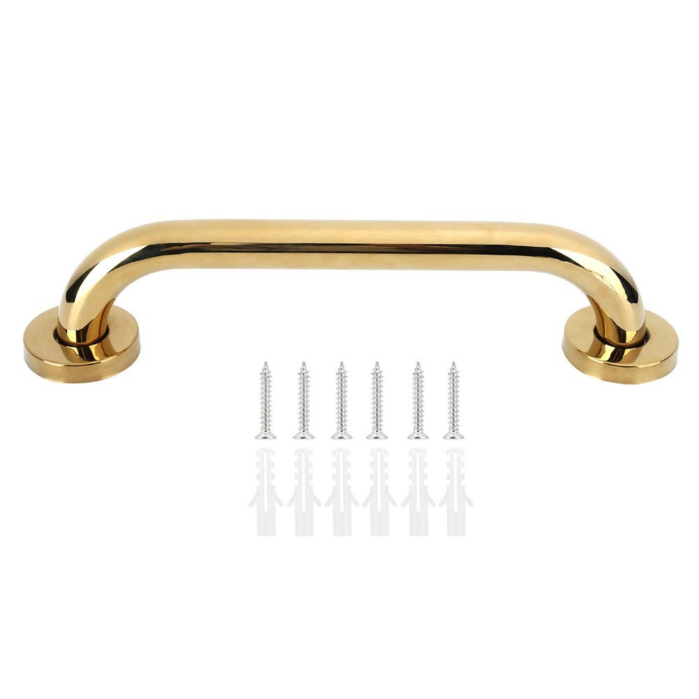 ZPSHYD Solid Brass Grab Bar Bathroom Golden, 30cm Handrail, Shower Safety Support Handle, Towel Rack for Elderly and Comfortable Bathing Experience