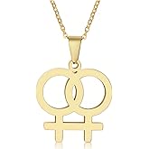 XKGD HoBST Gay & Lesbian LGBT Pride Stainless Steel Pendant Necklace FOR Women