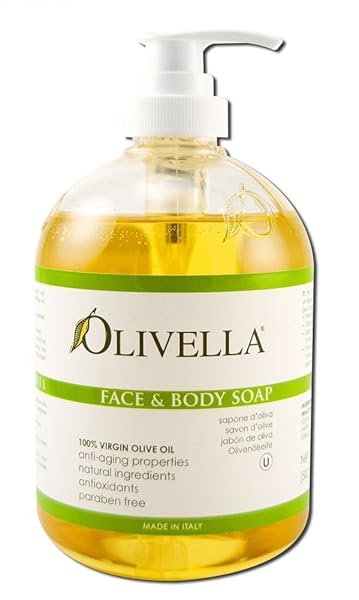 OLIVELLA CLASSIC FACE AND BODY SOAP WITH ULTRA PURIFIED VIRGIN OLIVE OIL, 16.9 FL OZ – 3 PACK