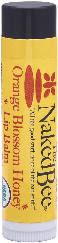 The Naked Bee Orange Blossom Honey Lip Balm 0.15oz Hydrating Natural Skincare