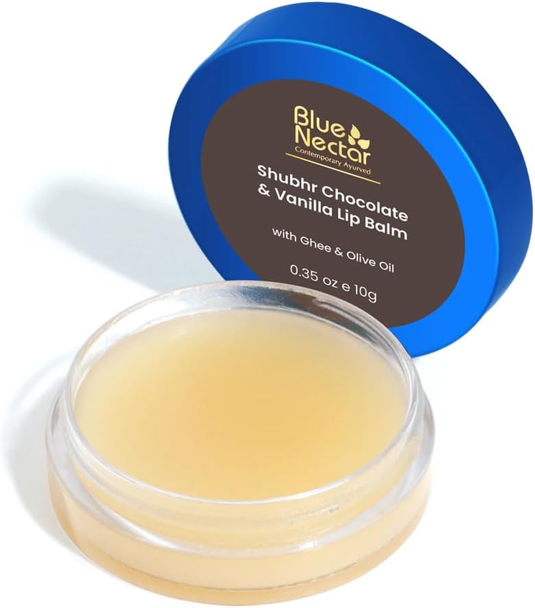 Blue Nectar Shubhr Chocolate Vanilla Lip Balm Gloss Ghee Dry Chapped Lips