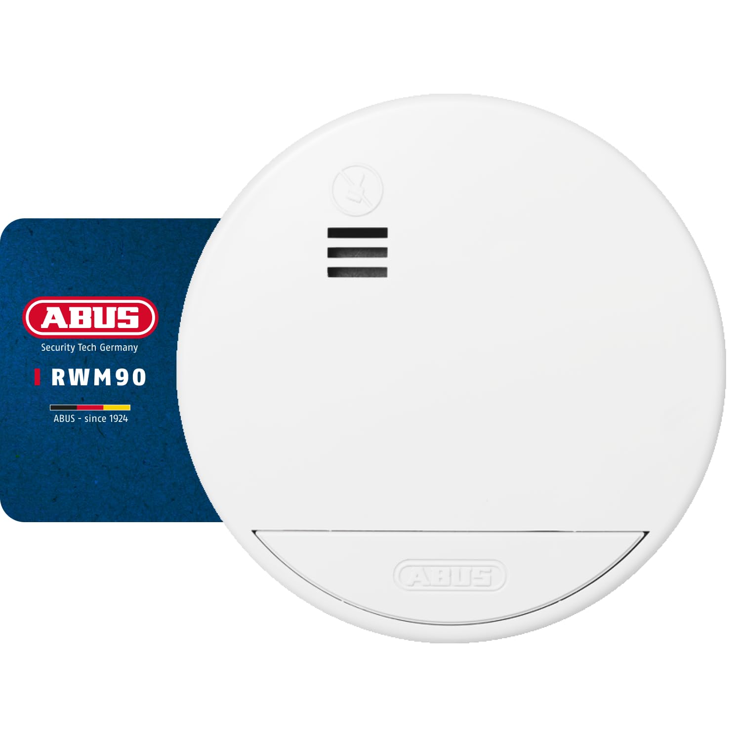 ABUS Rauchmelder RWM90 - mit austauschbarer 5-Jahres-Batterie - DIN EN14604 Zertifiziert - für Wohnräume geeignet - 85 dB Alarmlautstärke - Weiß