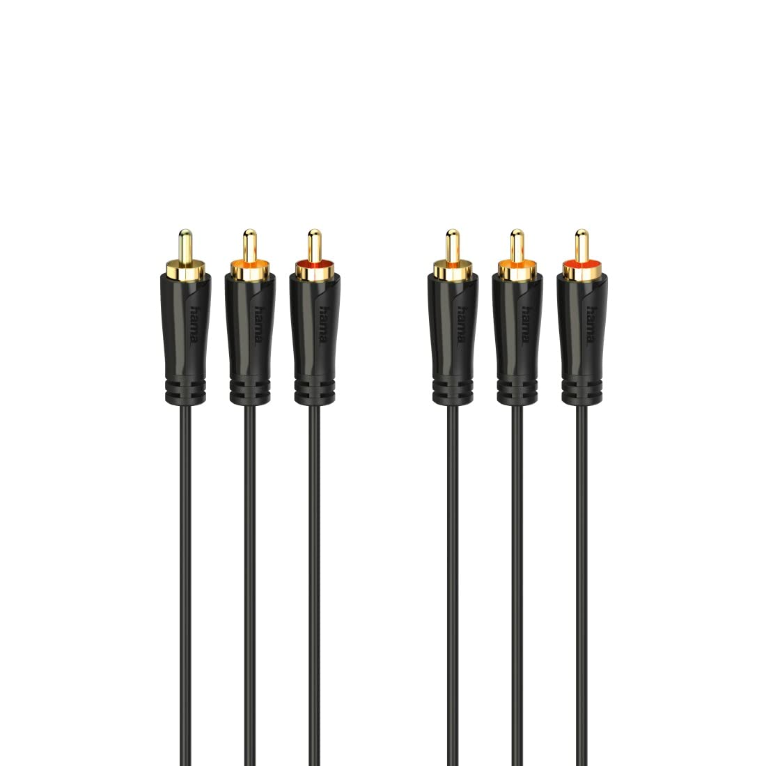Hama Audio/Video Cable, 3 RCA Male - 3 RCA Male Plug, Gold, 3 m
