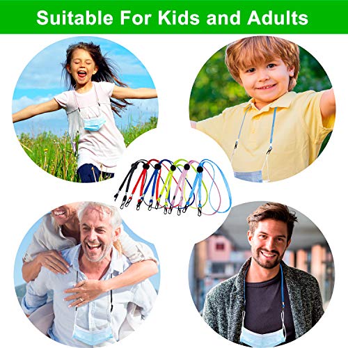 Lanyards for Kids and Adults 6 Pack - Adjustable Length Face Lanyard with Clips On Both Ends The Neck Rest Ear Saver for School Outdoor Sport (3 Color Mix X 2)
