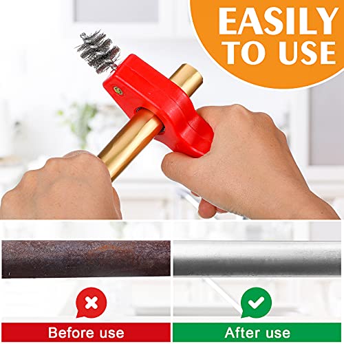 4 Pieces Copper Pipe Cleaner and Reamer Set, Include 2 Pieces Copper