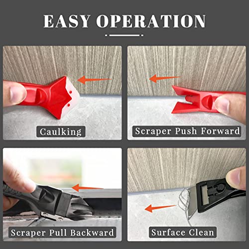 Caulking ToolCaulk Remover Tool Kit,Grout Removal Tool,Silicone Caulk