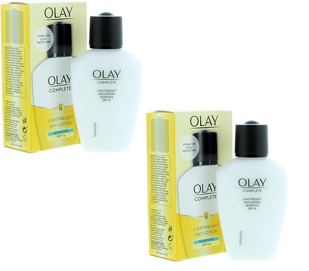 Olay Complete Sensitive SPF 15 Light Hydration & Sun Protection Day Lotion 100ml 2 Pack