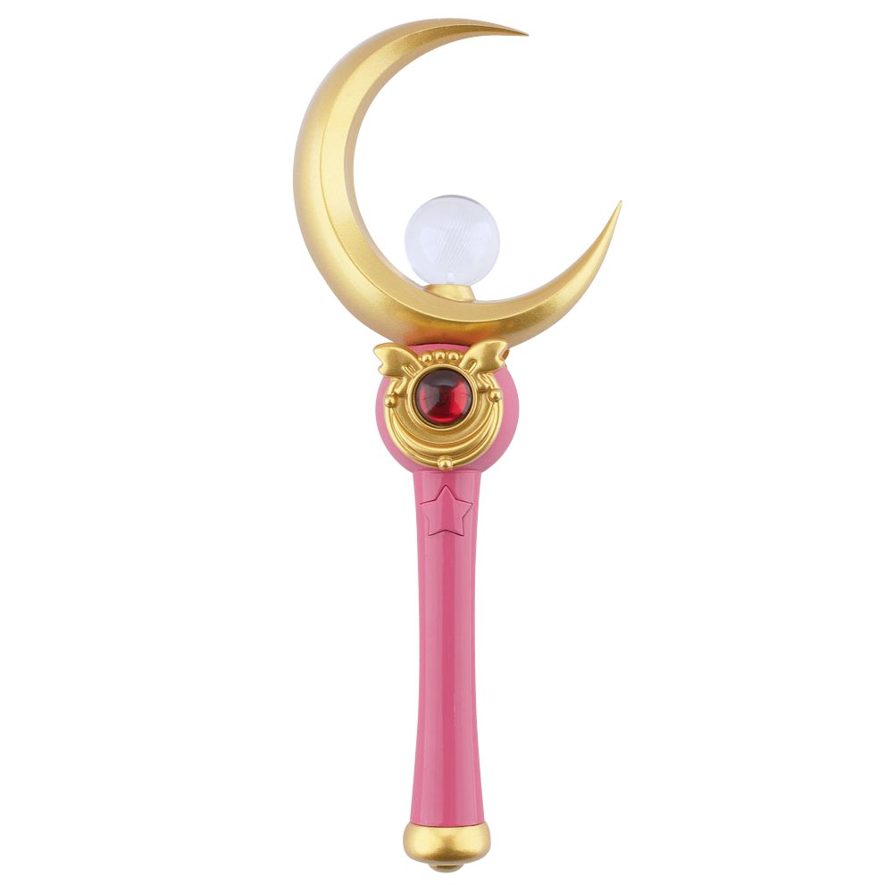OURCOSPLAY Sailor Moon Cosplay Accessories Tsukino Usagi Moon Stick Costume, Red