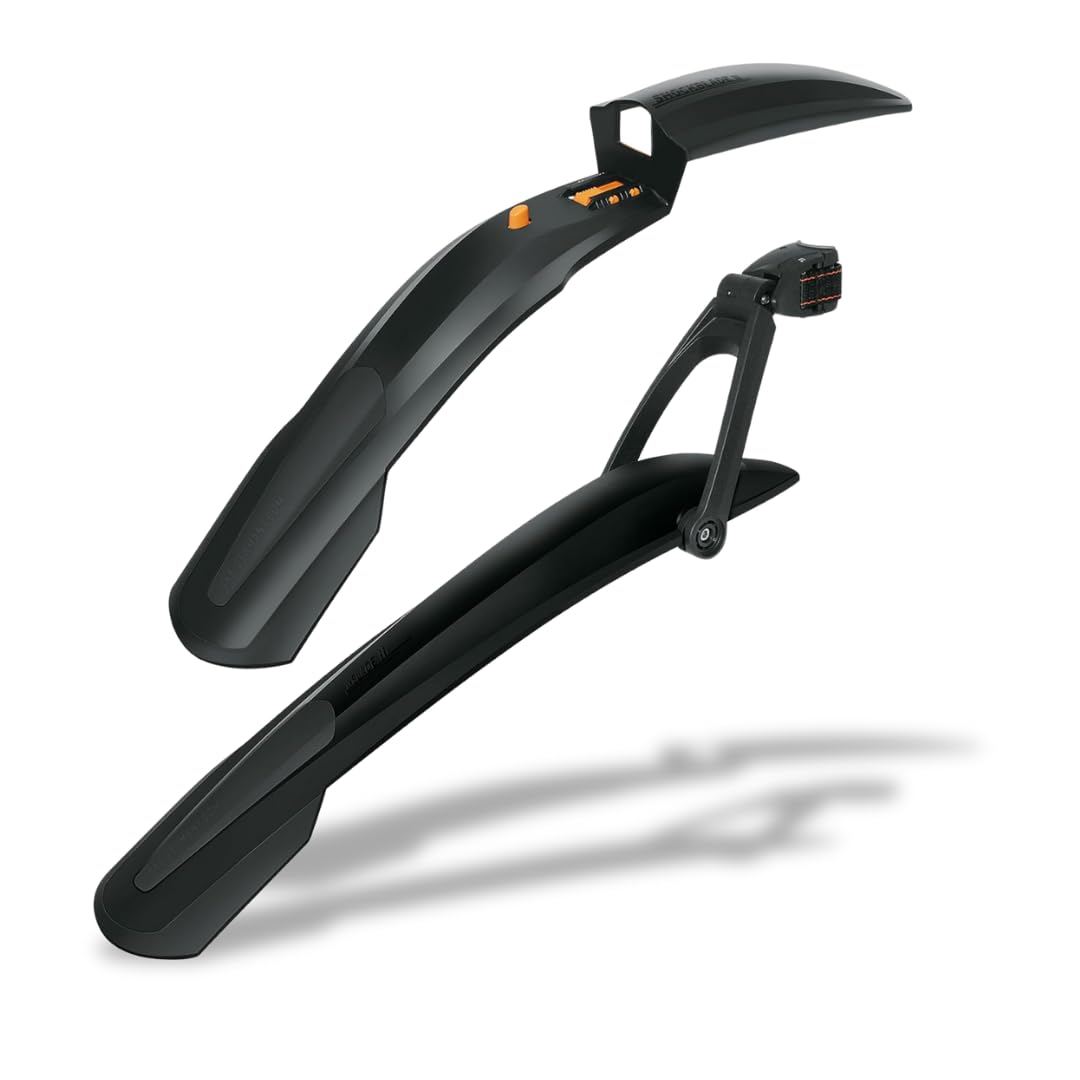SKS GERMANY BLADE SET DARK 29" + 27,5PLUS mudguard set with quick-release fastening, bicycle splash guard (ideal bicycle accessories for mountain bikes, consisting of SHOCKBLADE & X-BLADE)