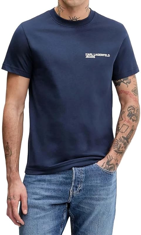 , Men's, Slim Short Sleeve Essential Logo Tee, Slim Fit, Black IRIS, L