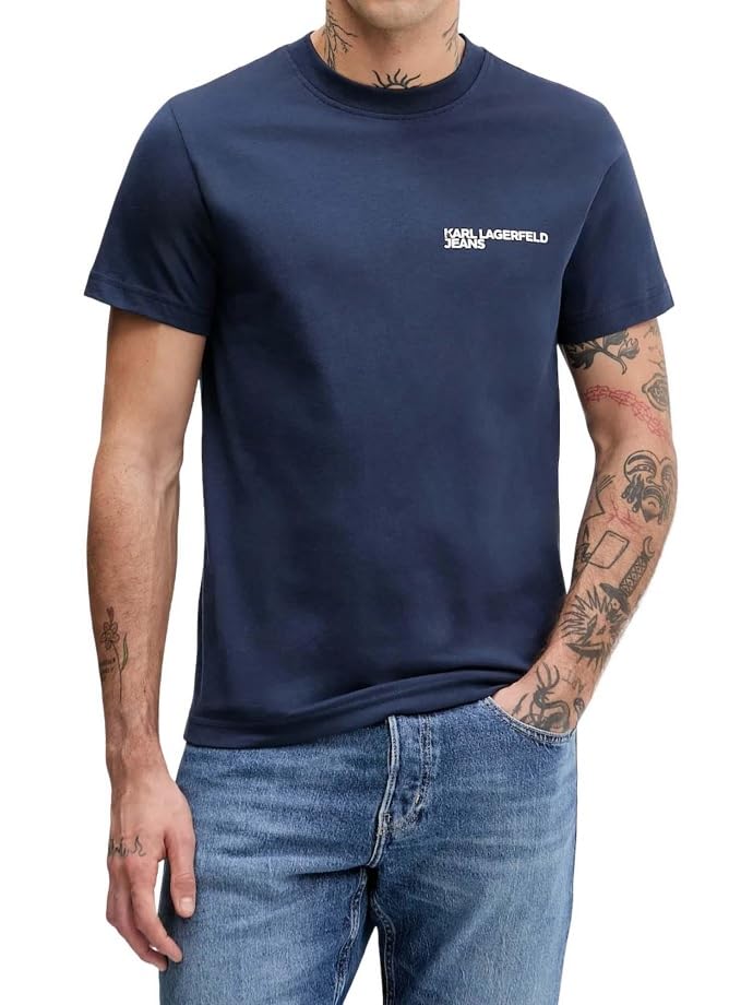 , Men's, Slim Short Sleeve Essential Logo Tee, Slim Fit, Black IRIS, L