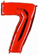 Unique Red Number 7 Shaped Large Foil Balloon 86cm view 3