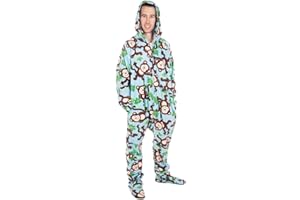 Forever Lazy Footed Adult Onesies, One-Piece Pajama Jumpsuits for Men and Women, Unisex. with Detachable Feet.