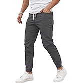 GINGTTO Mens Slim Fit Joggers Pants Elastic Waist Stretch Drawstring Tapered Leg