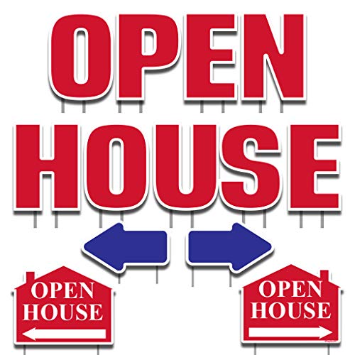 VICTORYSTORE.COM Open House Yard Letters, Arrows and Open House Signs - 26 Stakes