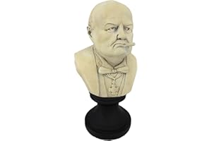 Things2Die4 Molded Plaster Winston Churchill with Cigar Bust Statue