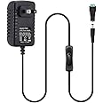 AspenTek DC 12V Power Supply Adapter with Inline on Off Switch for Small Led Light Strips,Led Rigid Bars,Led Tape Lights, Under Cabinet Lighting, Output 1000mA, 12 Watt Max
