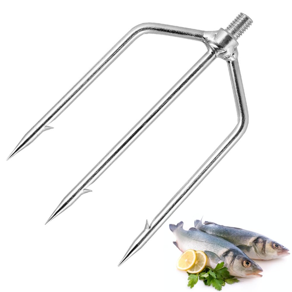 Stainless Steel Fishing Spear Harpoon With 3 Prongs Barbed Hook for Outdoor Landing Large Fish Frog
