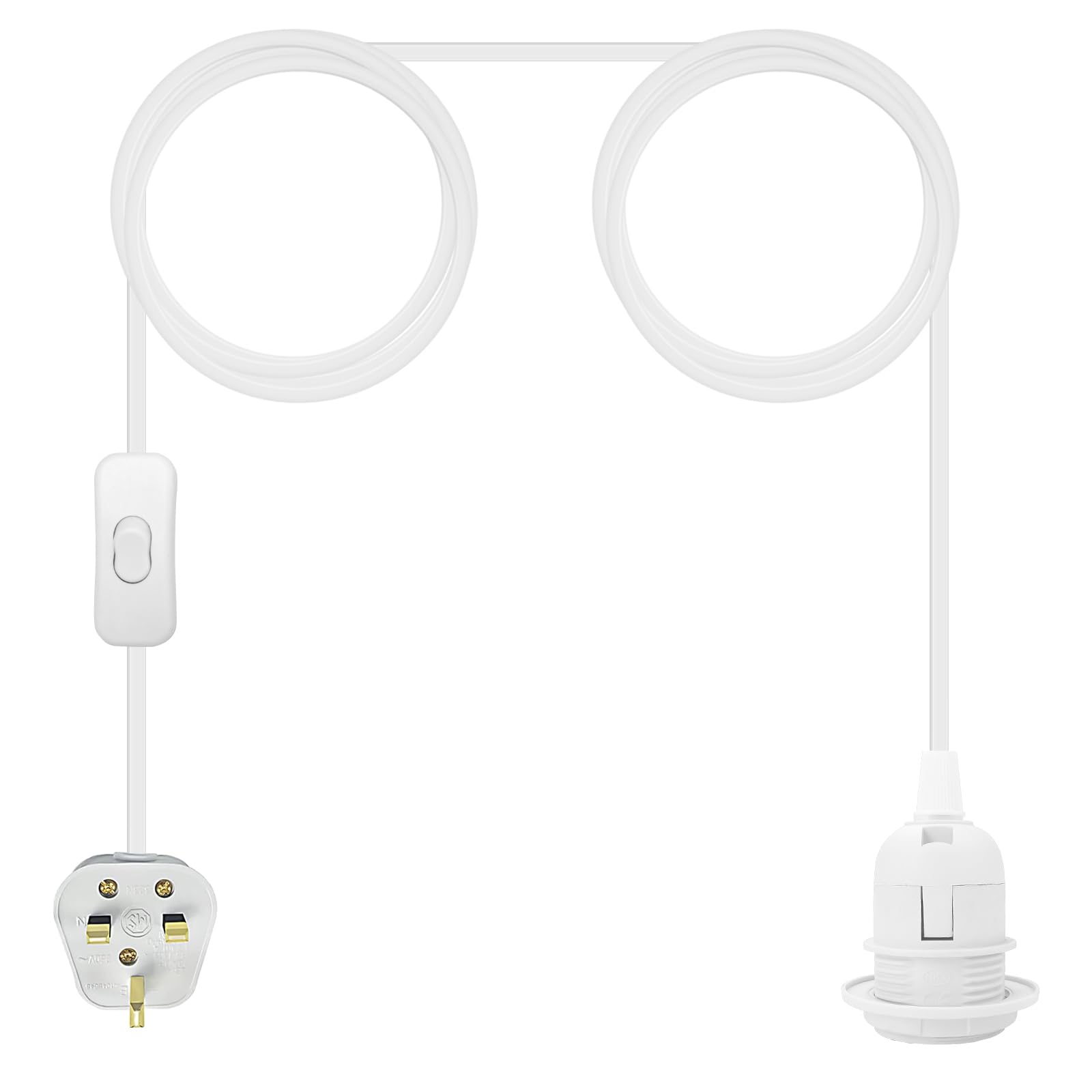 Plug-in Cable Pendant Light (WHITE)