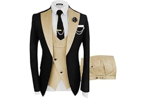 Wangyue Mens Suit 3 Piece Slim Fit Suits for Men Wedding Prom Tuxedo for Men Formal Business Suit
