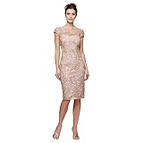 Alex Evenings Women's Short Floral Embroidered