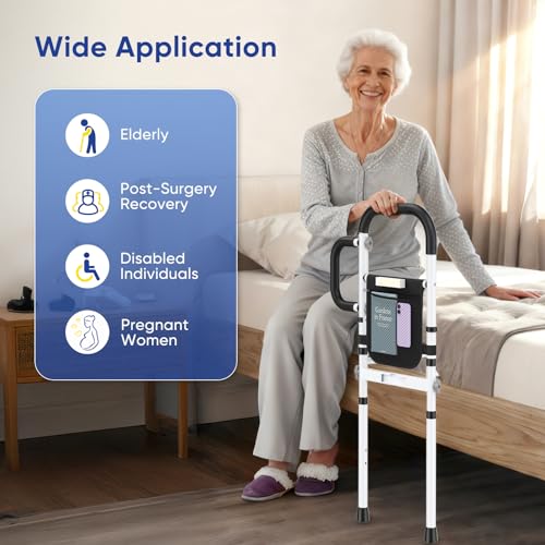 Hoyiyobi Senior Bed,Height Adjustable Grab Bar Get Out of Bed,Handles for Seniors