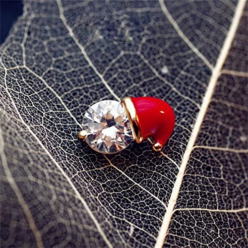 Women\'s Christmas Earrings, Girls Crystal Gemstone Santa Christmas Hat Earring Stud Xmas Gift for Women & Girls