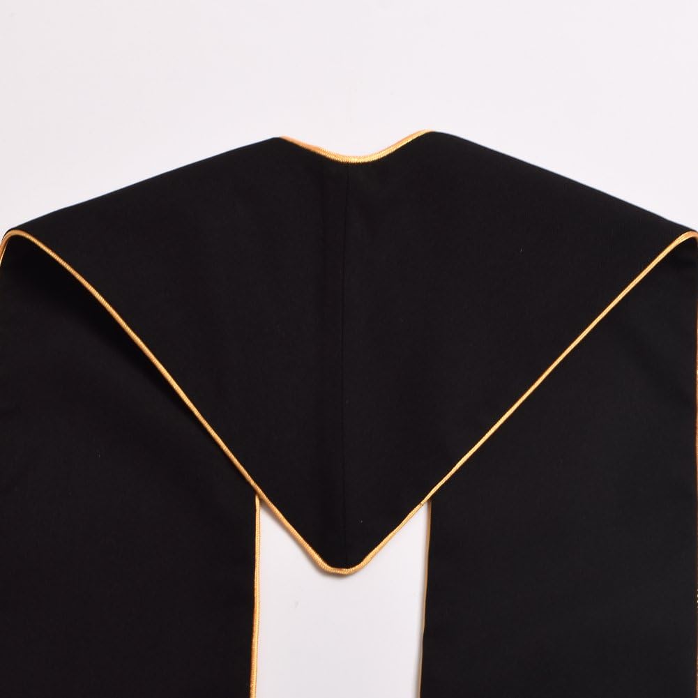 BLESSUME Clergy Black Stole Cross Embroidered 1pc: Clothing