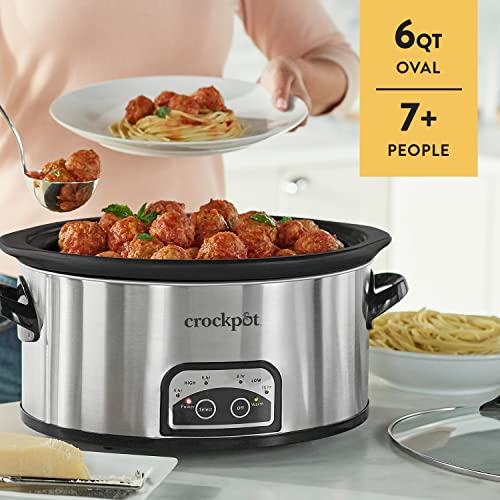 CrockPot 6 Quart Programmable Slow Cooker with Timer and Auto Food
