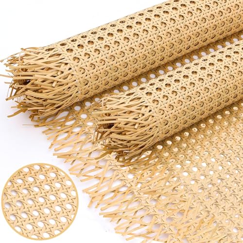 Taimimy 6.6Feet Natural Cane Webbing, Rattan Webbing Roll, Woven Open Mesh Cane for Furniture, Chair, Cabinet, Ceiling, Bed