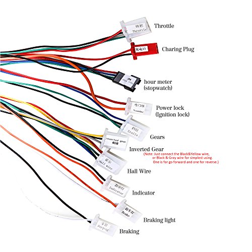 TDPRO Full Set of 48V 1800W Brushless Electric Motor Controller Throttle Grip Pedal Wiring Harness Ignition Key 4 x12V Battery and Charger for Go Kart Scooter E Bike Motorized Bicycle ATV Mini Bikes