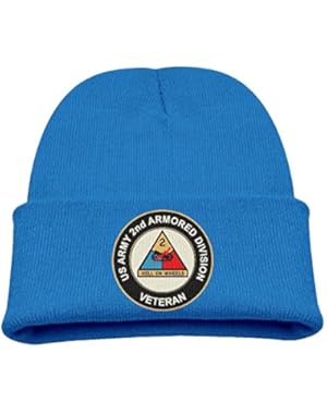 US Army 2nd Armored Division Kids Baby Knitted Hat Sleeve For Autumn/Winter