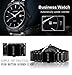 Mens Watches Big Dial Auto Date Black Stainless steel Strap Watch Waterproof Quartz Wristwatch