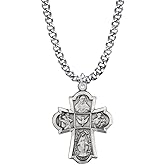 True Faith Jewelry Sterling Silver 5 Way Medal Cross Medal Pendant Necklace Religious Jewelry, 7/8 Inch