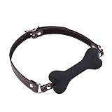 Dog Bone Mouth Gag Black Pet Bone Bite Ball Gag