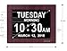 American Lifetime [Newest Version] Day Clock - Extra Large Impaired Vision Digital Clock with Battery Backup & 5 Alarm Options (Mahogany - 2 Pack)