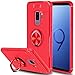 Galaxy S9 Plus Case, Elegant Choise Hybrid Slim Durable Soft 360 Degree Rotating Ring Kickstand Protective Case with Magnetic Case Cover for Samsung Galaxy S9 Plus (Red)