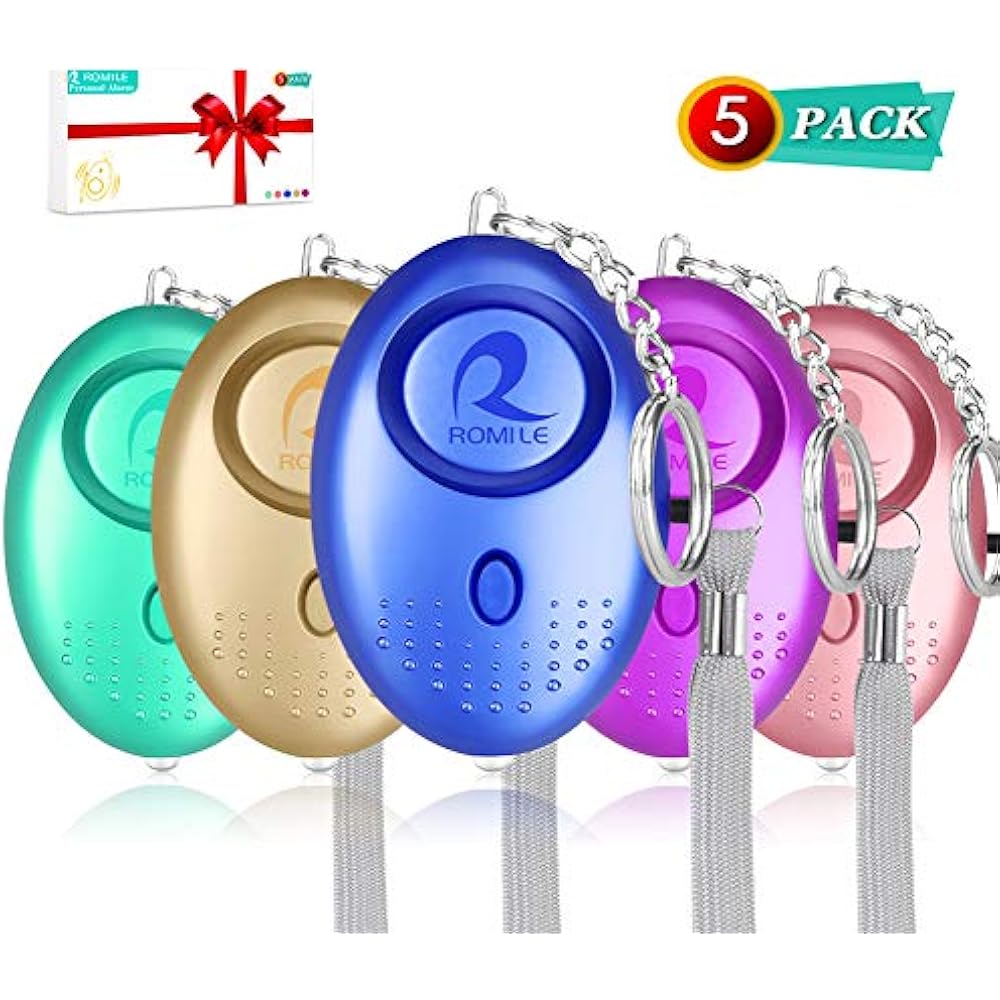 Safe Sound Personal Alarm 5 PackSiren Song 140DB Reusable Security