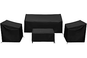 Baner Garden Patio Furniture Covers,Outdoor Furniture Cover Waterproof,Patio Furniture Set Covers for 4 Piece Outdoor Conversation Set,Patio Covers Set-XX-Large (Black)