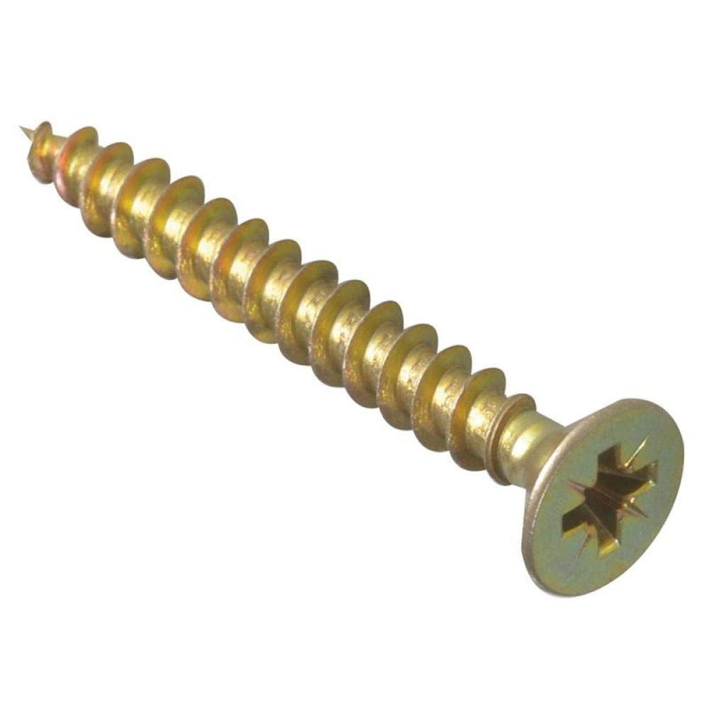 ForgeFix Multi-Purpose Single Thread Screws | 5.0 x 45mm | Zinc Yellow Passivated | Box 200