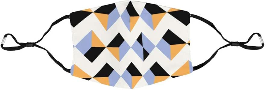 Safety Dust Mask, Orange Yellow Triangle Design Symmetry