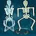 Halloween 5 Ft Skeleton Luminous Glow-in-The-Dark Skeleton for Halloween Party Bar Wall Sticker Decorations Outdoor Yard Garden Hanging Ornaments Props (5ft Skeleton)